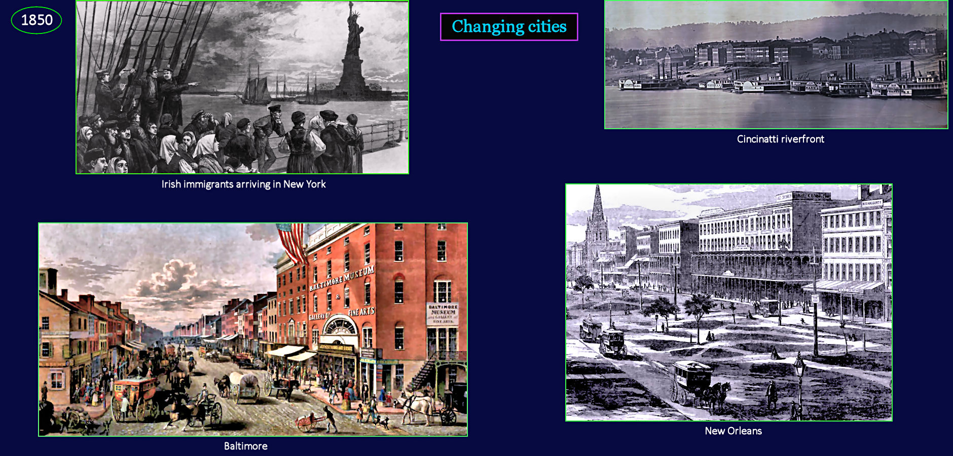 Changing cities, 1850